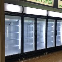 Congelador de vidro do refrigerador da exposição da porta de SKD com a caixa de iluminação curvada do diodo emissor de luz