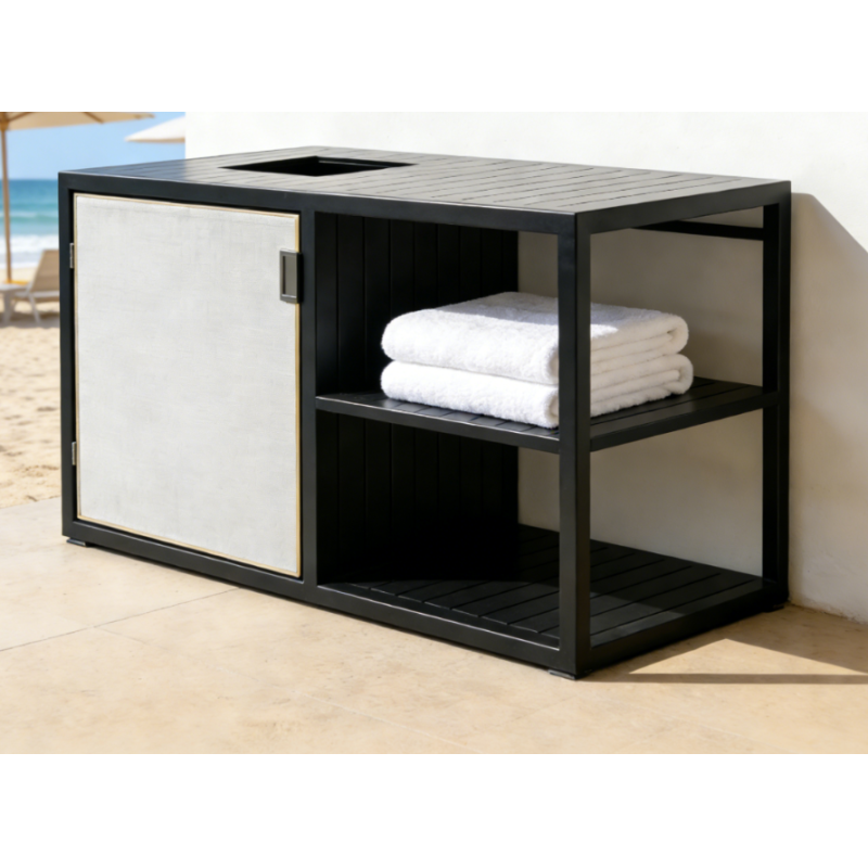 All in One Waterproof Aluminum Outdoor Storage Cabinet for Pool Patio Beach Towels and Equipments