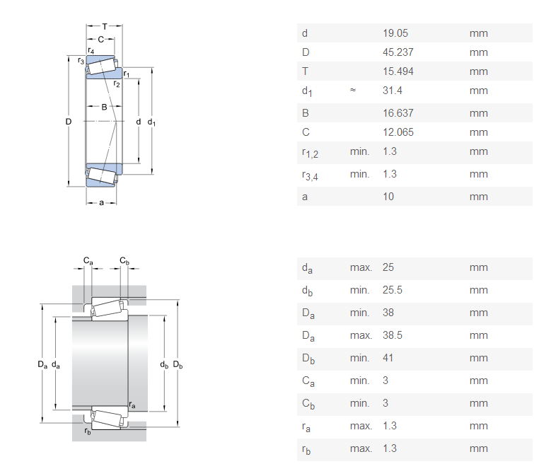 Sealed Single Row Tapered Roller Bearing For Skateboard Wheels LM11949