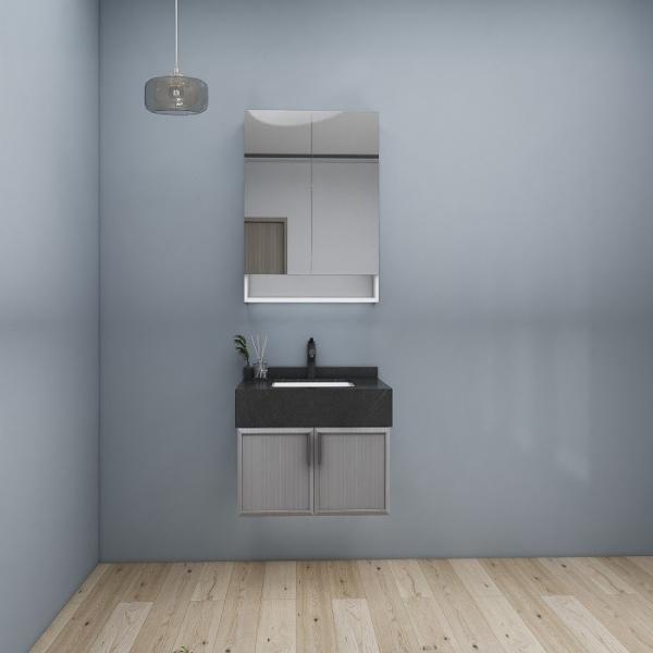 LED Illuminated Customized Bathroom Cabinets 16mm Particle Board Vanity