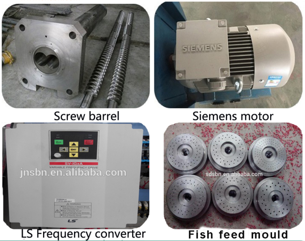 плавая оборудование машины штрангпресса питания рыб 100kg/h-6000kg/h