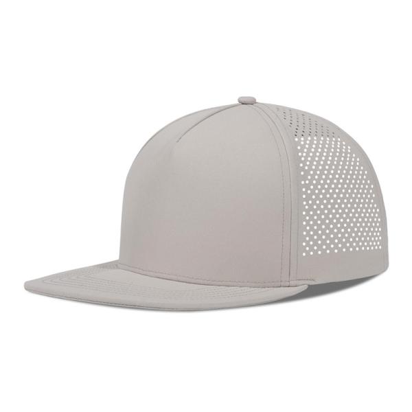 Quick Dry Laser Golf Performance Snapback Hat Perforated Flat Brim Cap