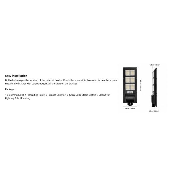 Luz de calle solar de 120 vatios para la prenda impermeable blanca de la resistencia IP65 de la inundación de la luz del día al aire libre 5000K