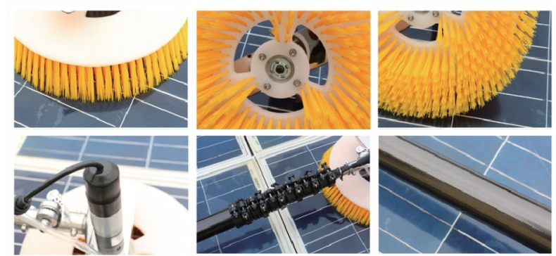 Two heads Solar panel cleaning tools glass Shine equipment dedicated cleaning rotating brush Solar cleaning robot