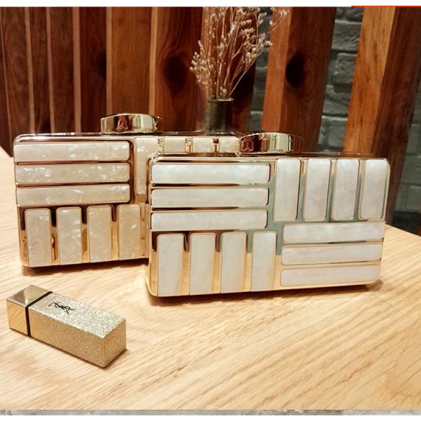 Marbling banquet bag European and American fashion dinner bag lady's handbag acrylic bag lady's clutch