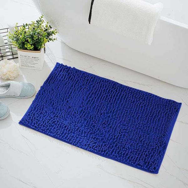 Non Slip Washable Chenille Bath Mat Rectangular Shape