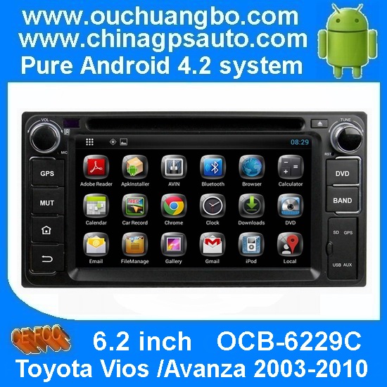 Ouchuangbo Android 4.2 Sat Nav DVD Radio for Toyota Vios Avanza 2003-2010 with GPS USB iPod OCB-6229C