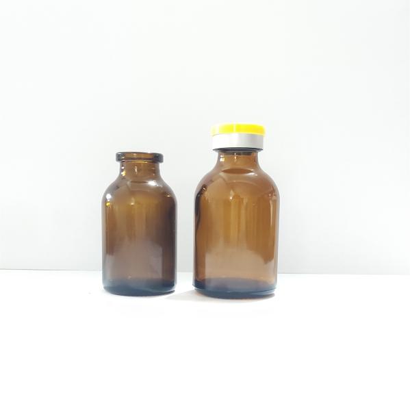 Industrial Medicine 100ml Glass Bottle With Rubber Stopper And Glass Caps Natural Color Transparent