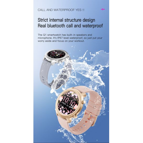 IP67 Round Face Smartwatches HD Display Metal Spo2 Monitor Smart Watch