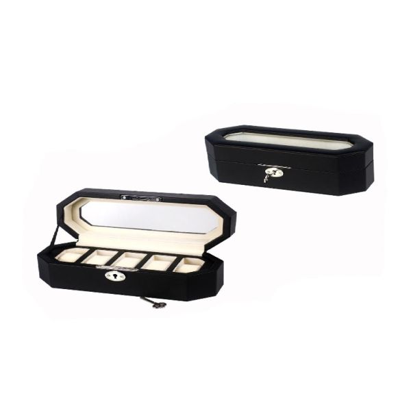 Makeup Storage Organizer Watch Packing Box With Mens Bracelets Black Inside Decoration