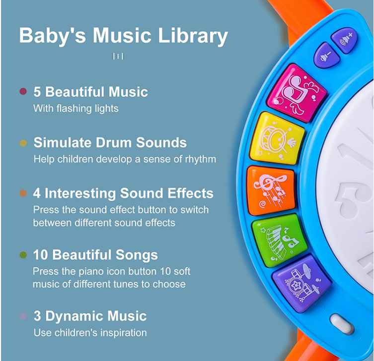 Colorful Children's Musical Instruments Drum Set Baby Toys for Kids' Musical Learning