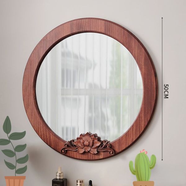 Деревянное зеркало для гостиной в стиле современного дизайна