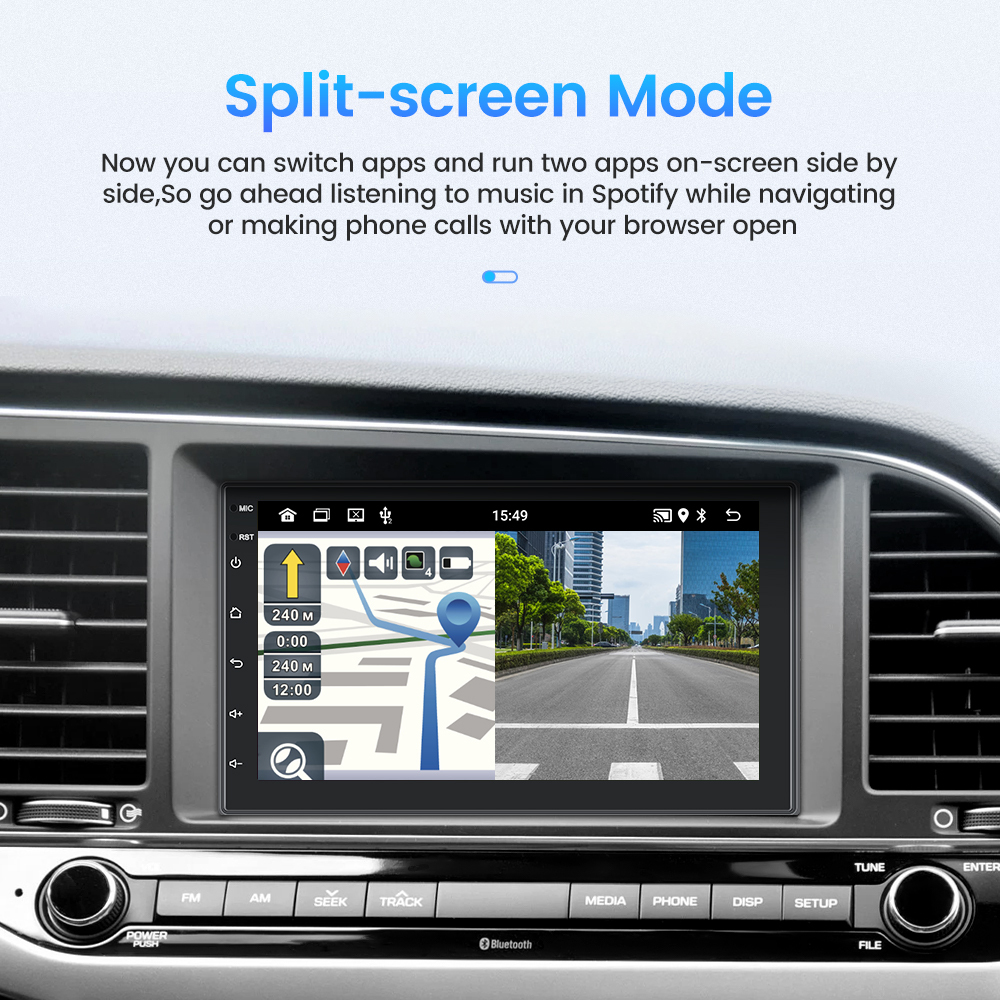 Universal Placement 7 Inch Touch Screen Car DVD Player with BT Wifi and GPS Navigation