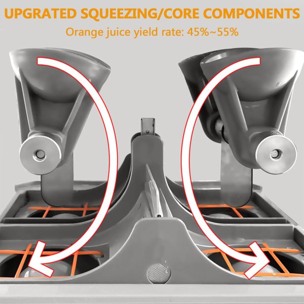 Коммерческий электрический пресс 110 В Оранжевый соковыжиматель для цитрусовых с корзиной из нержавеющей стали