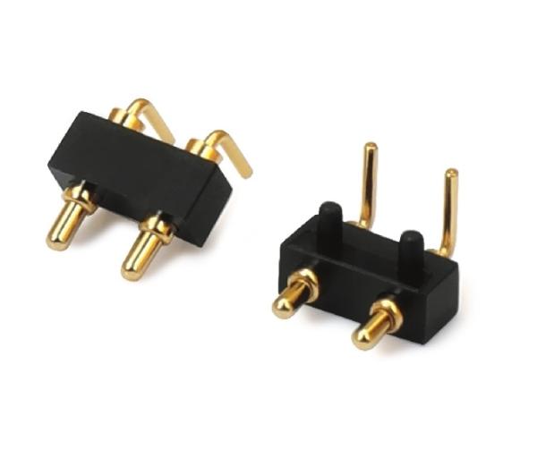 3.0mm 2pin Male Pogopin Single Row Right Angle Dip Pogo Pin Waterproof Connector