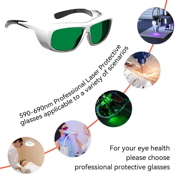 590-690nm OD6 Laser Protective Safety Glasses Goggles Red Light Blocking Laser Lenses Eye Protection Glass