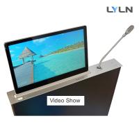 Moniteur rétractable motorisé intégré avec unité de discussion de conférence, microphone rétractable