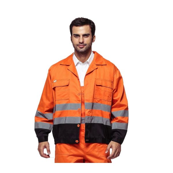 Orange / Yellow  High Visibility Jackets , Reflective Safety Jacket EN ISO 20471