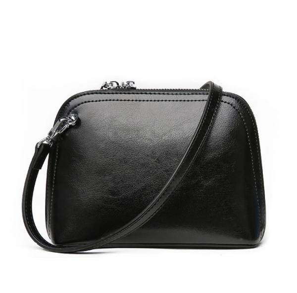 Leather Clutches Cowhide Handbags for Women  Simple Mini Shell Case Bags