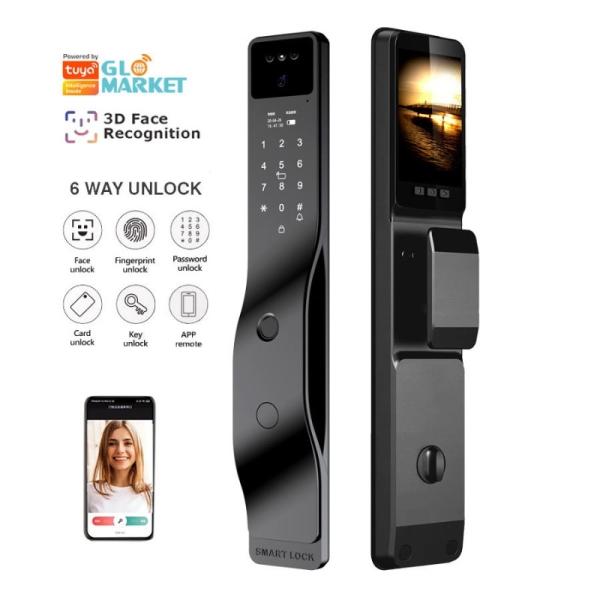Automatic Tuya WiFi Smart Keyless for Front Door Handle with Camera