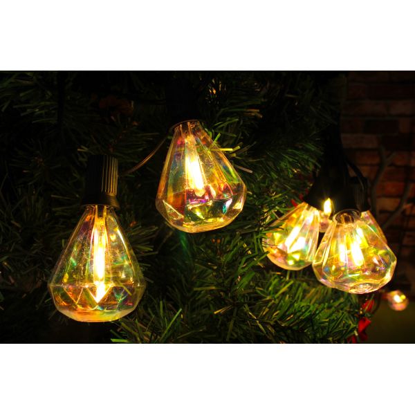 Festoon Length Selectable 2700K Warm White Outdoor LED Christmas Light IP65 Waterproof Holiday String Light E12 Hanging Sockets
