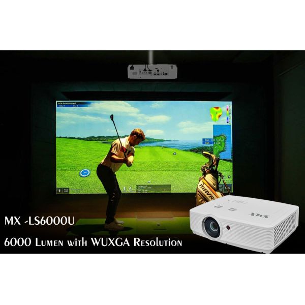 6000 Lumen 3LCD Hd Multimedia Projector With WUXGA  For Golf Simulation Projection