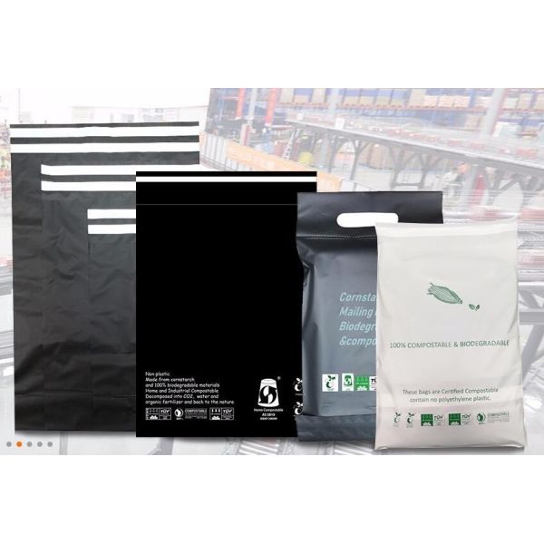 Corn Starch Compostable Bags Garment Pack Cloth Mailer Bags BIOCOMPOST CLOTH PAC Build-In Handle Shipping Mailer Bags