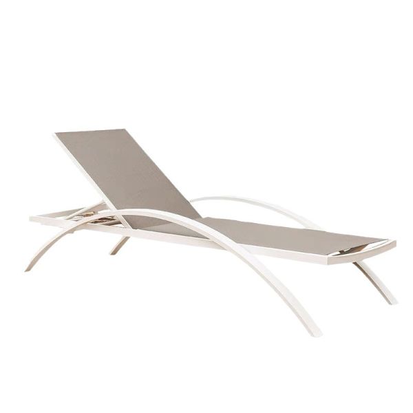Outdoor Folding Chairs Bed With Pillow Customized Sturdy Adjustable Height Mesh Beach