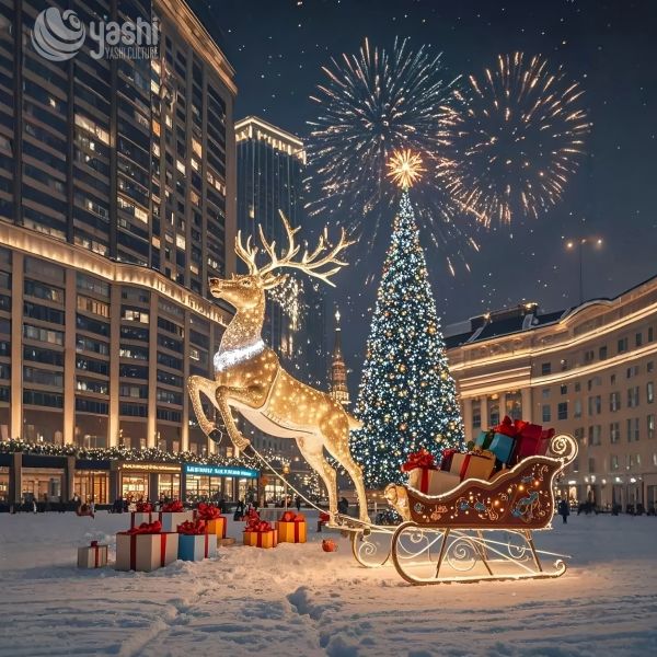 Christmas Outdoor Light Up Reindeer Illumination Device for Shopping Malls