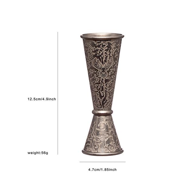 Rolled Lip Double Jigger for Bartending & Measuring Cocktails