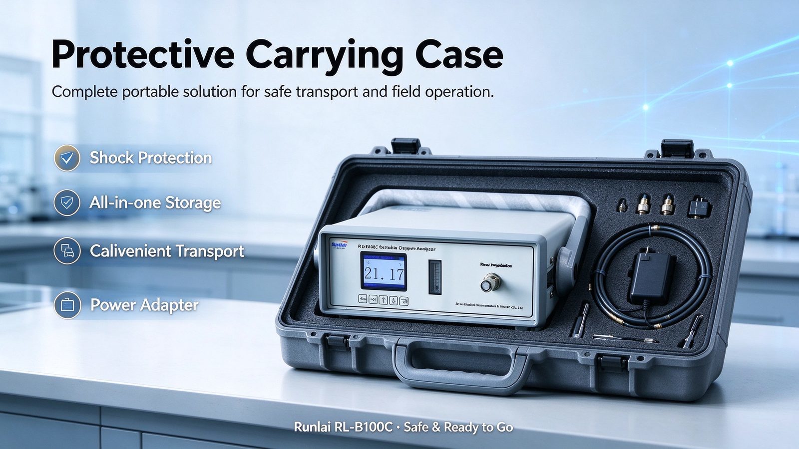 Industrial Portable Gas Analyzer O2 Purity Detector With LCD Display Metal Construction