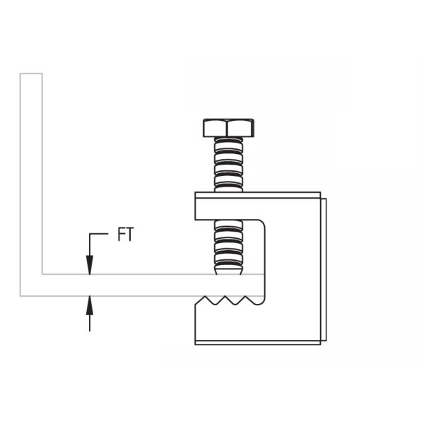 Черная покрытая сталь весны ДО РОЖДЕСТВА ХРИСТОВА испускает лучи струбцины для продетого нитку фланца дюйма штанги 1/2