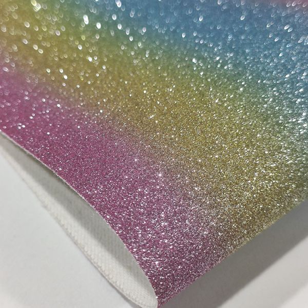 Rainbow 0.65mm Abrasion Resistant Glitter Leather Fabric