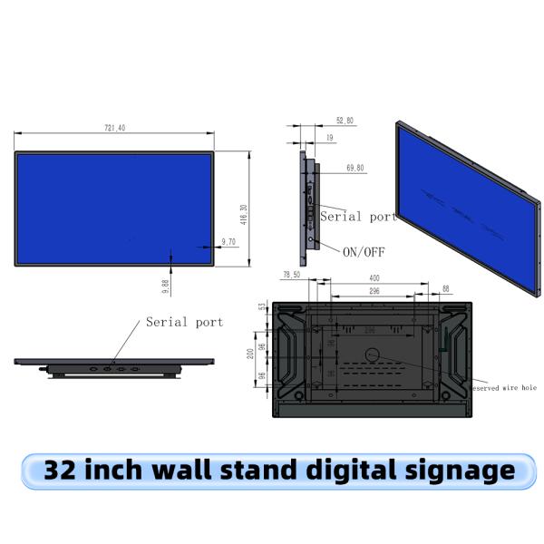 32-Inch Android Digital Signage LCD Display Remote-Controlled Wall-Mount Advertising Player for Shopping Malls, Vertical DOOH Digital Poster Display