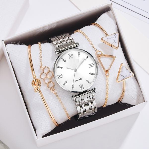 OEM 31MM Ladies Watch Gift Set 3BAR Jewelry Diamond Dial Watch Set Japan Movt