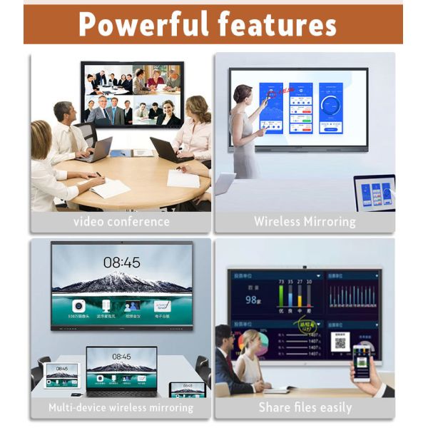 V100 Chip Interactive Whiteboard with 4K Resolution, 40 Touch Points, and Multi-OS Support for Seamless Collaboration
