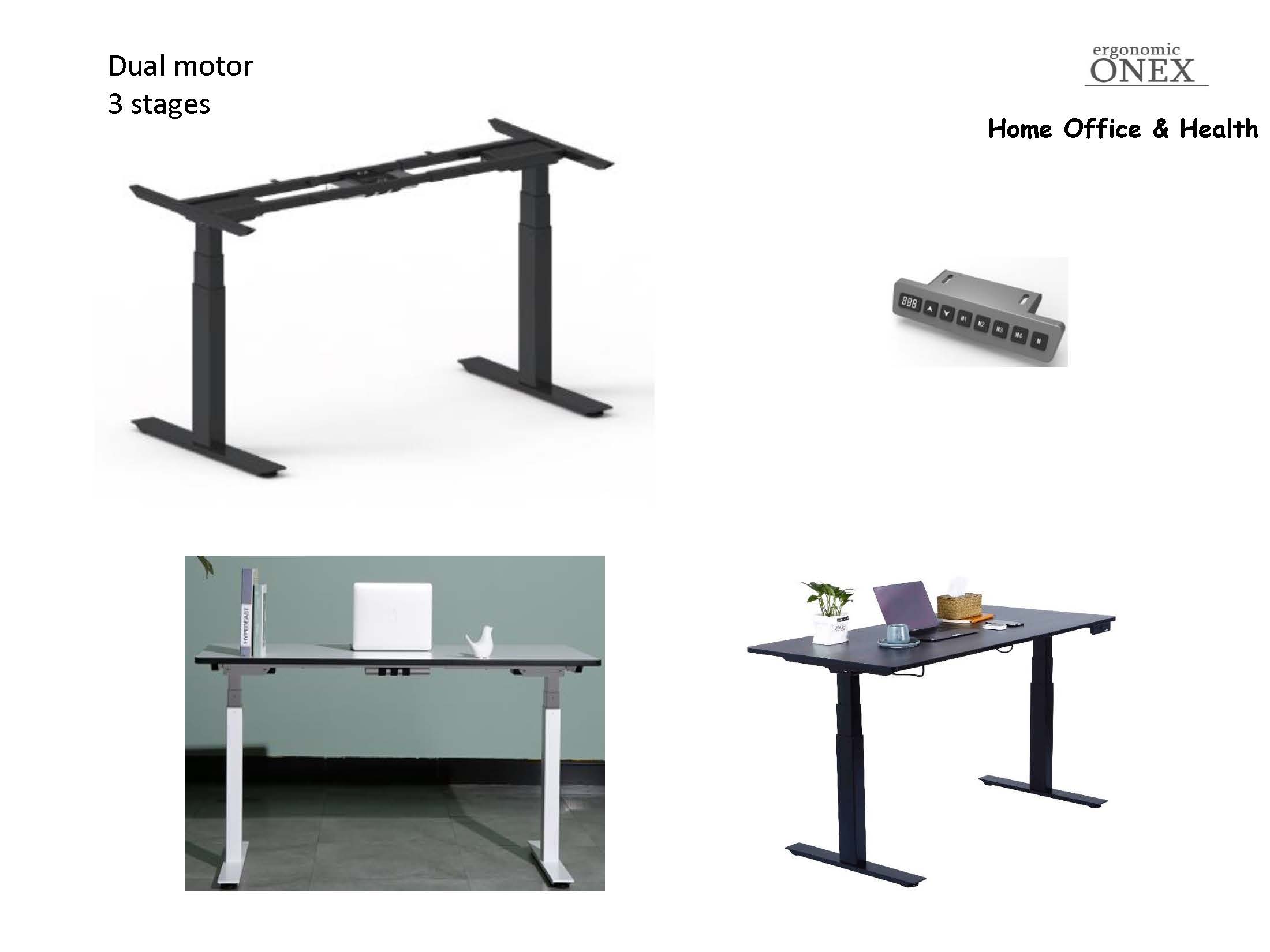 2000N Load Double Linear Actuator IP65 24 Volt Actuator For Office Desks