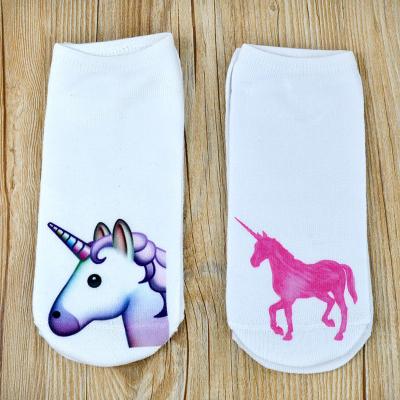 Custom logo, desig Cute Emoji 3D Digital Printed Ankle sock