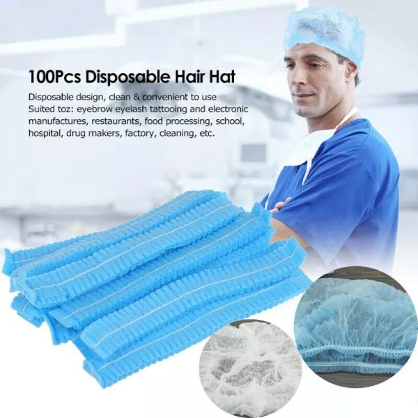 Double Ribbon Disposable Head Caps For Medical Surgical Doctor Nurse Using