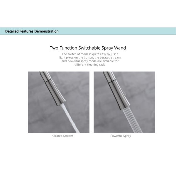 Почищенные щеткой кранs воды IPX5 кухни никеля складывают вниз с крана кухни