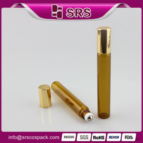 SRS PACKAGING 10ml Glass Roll On Bottle Empty Cosmetic Containers for essential oil
