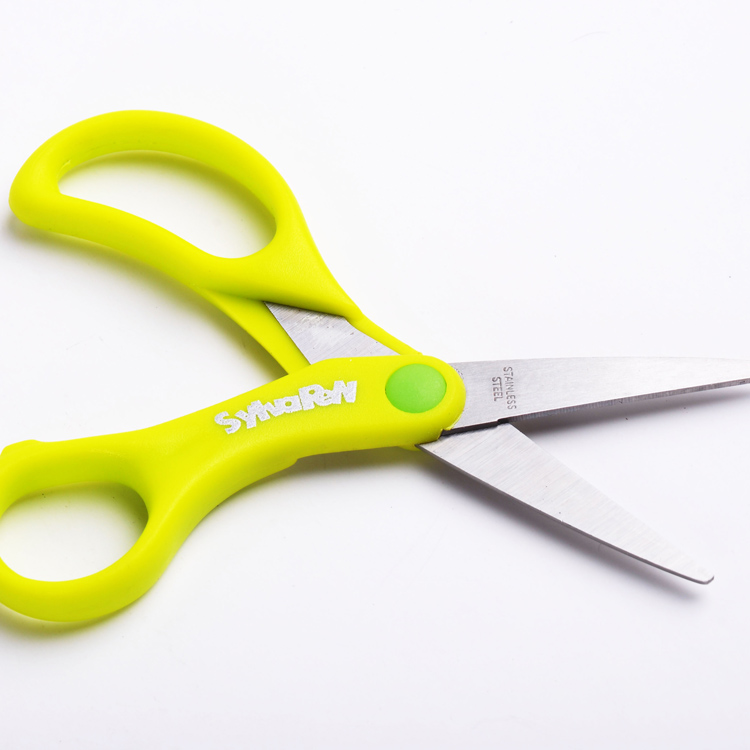 Hot selling high quality school and office stationary plastic handle 5 inch mini safety scissors