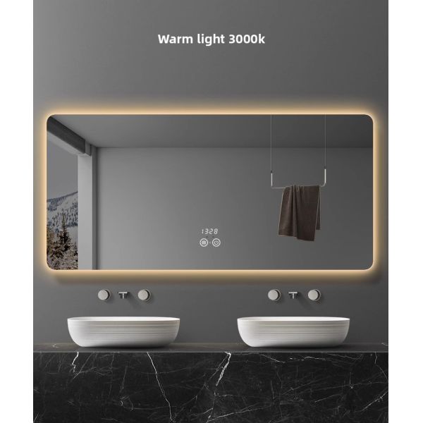 Luxury LED Bath Mirror Touch Switch Premium Modern Rectangular Square Design for Elegant Hotels Apartments Villas Hot Selling