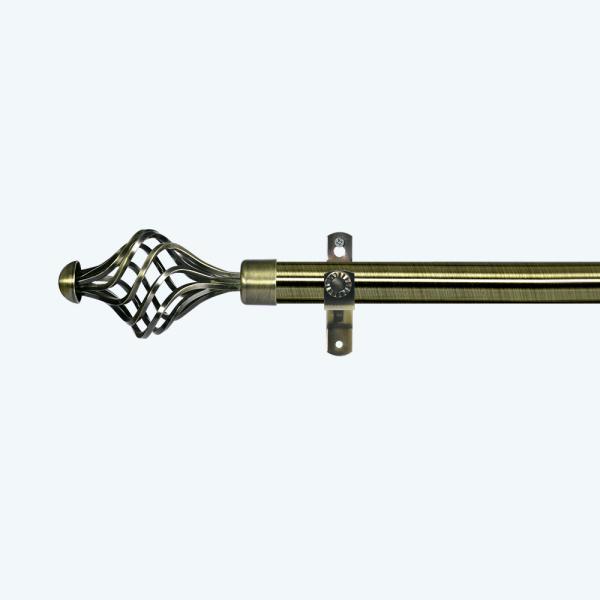 Luxury Extendable Bedroom Aluminium Double Curtain Rod Set With Iron Finial