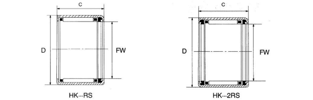 HK1012 RS Thrust Roller Bearing HK1014 2RS Full Complement Needle Roller Bearing