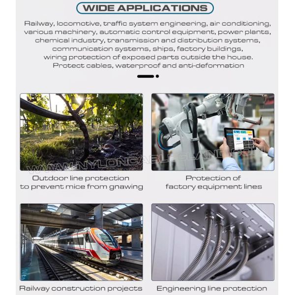 304/316 Stainless Steel Flexible Corrugated Conduit DN20 (Ø20mm x Ø24.3mm) 50M/Reel for Protecting Wires or Cables