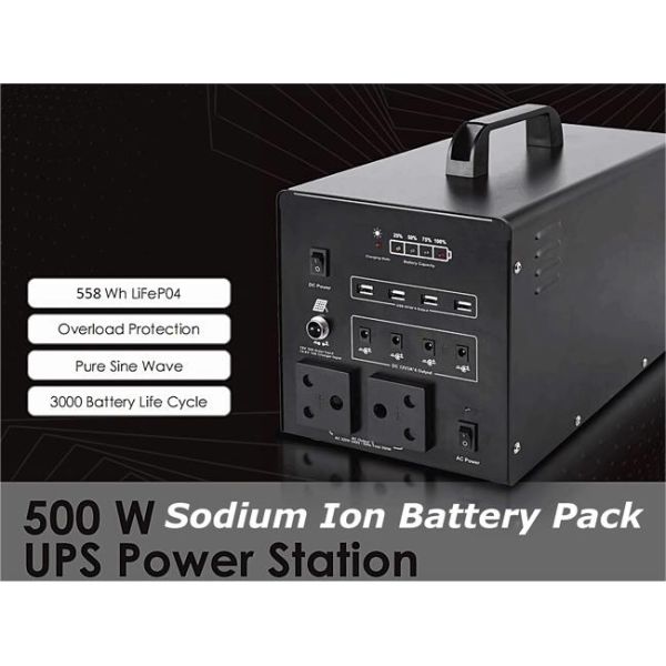 12V 12.4V 45Ah Bateria de íons de sódio 558Wh Garantia de segurança 500W Estação de energia portátil