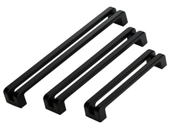 Matter Black Kitchen Cabinet Handles  American Hollow Design Zinc Drawer pulls 160mm  Chrome Drawer Pulls