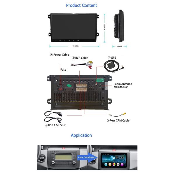 Двухдиновый Volkswagen сенсорный экран Радио 9 дюймов 4 ядра 1 ГБ + 16 ГБ