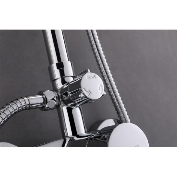 Fully Plated Bath Shower Accessories 304 Stainless Steel Shower Rod Faucet Handle